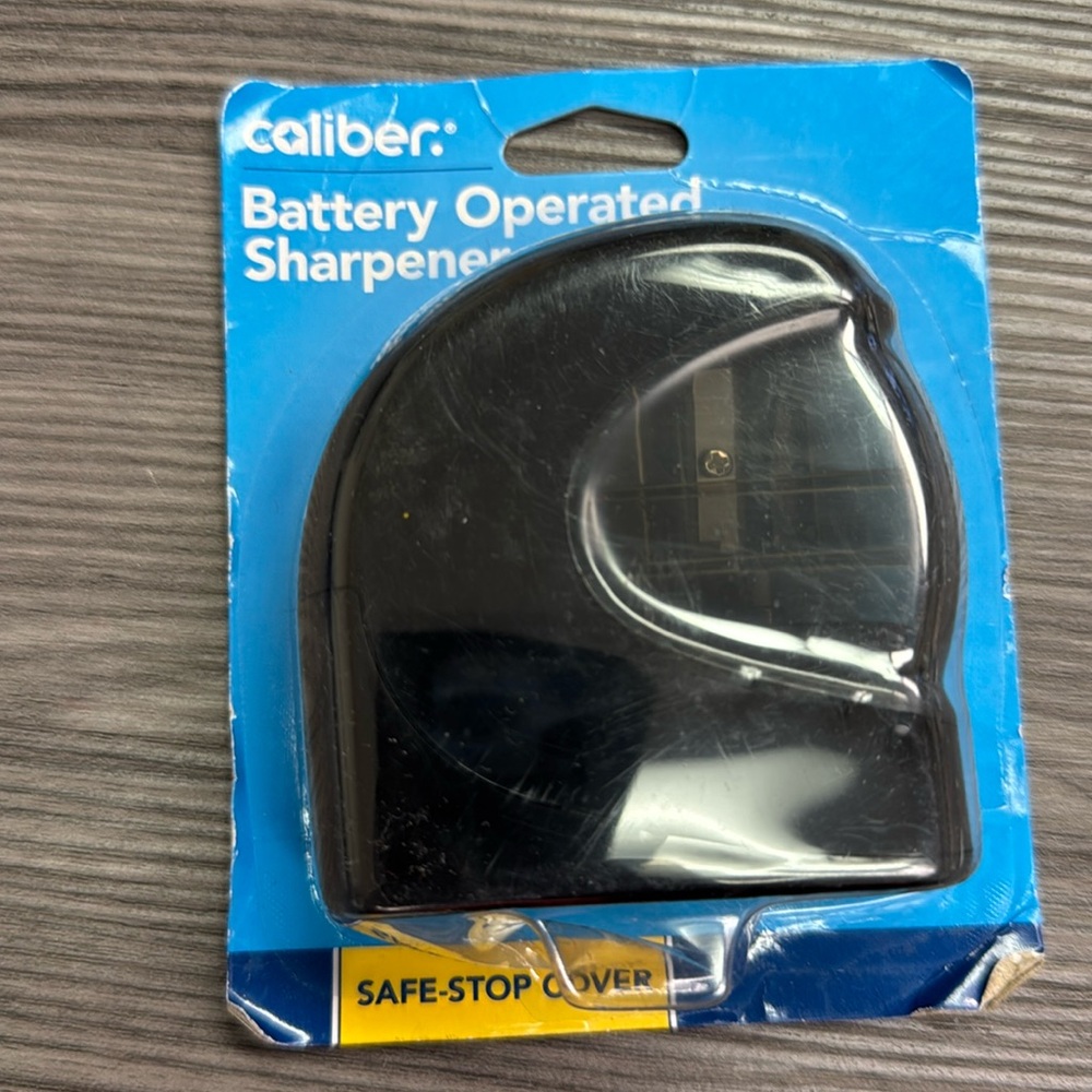 Caliber Battery Operated Pencil Sharpener requires two AA batteries not included